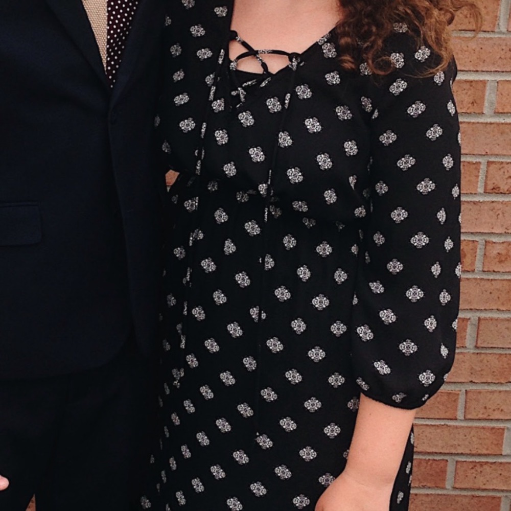 Black and white textured dress